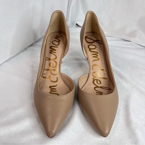 SAM EDLEMAN HENSEN HALF D'ORSAY DRESS HIGH HEEL IN NUDE Sz 8 EUC - Picture 2 of 12